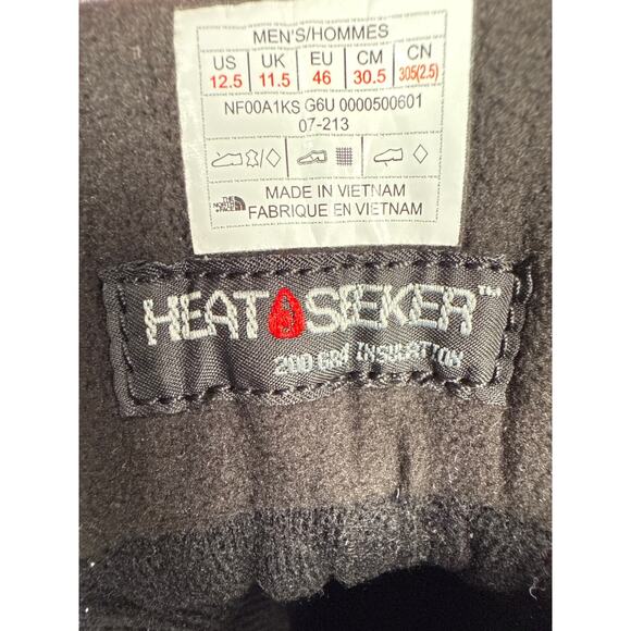 The North Face Snowfuse Winter Boots Men's Size 12.5 Brown Waterproof Suede - Picture 9 of 10